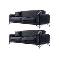 SITZGARNITUR Bond Anthrazit Stellvariante:3+2 - Anthrazit, Holz (227/85/100cm) - Villa Möbel