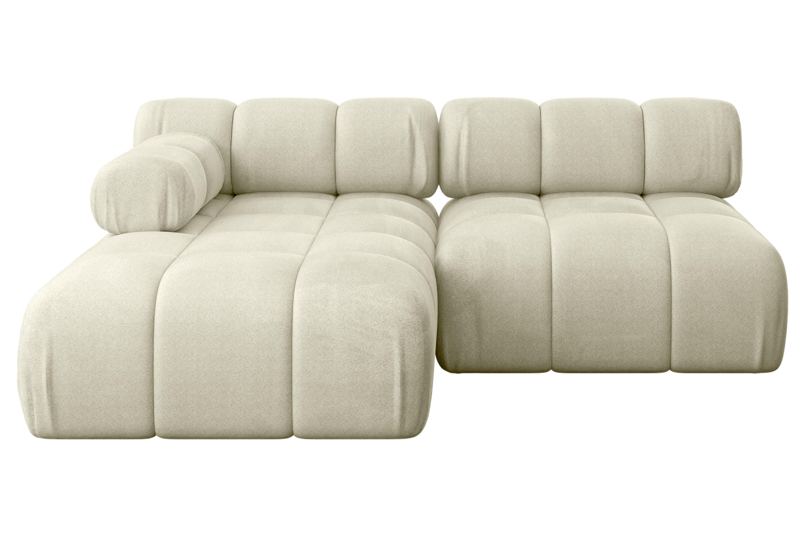 ECKSOFA modulares Sofa Razon-L1 - 190x160x70 cm Beige Velours - Beige, Holzwerkstoff/Textil (190/160cm) - ALTDECOR