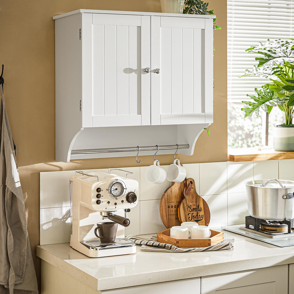 HÄNGESCHRANK Weiß - Weiß, Holzwerkstoff/Metall (60/60/30cm) - SoBuy