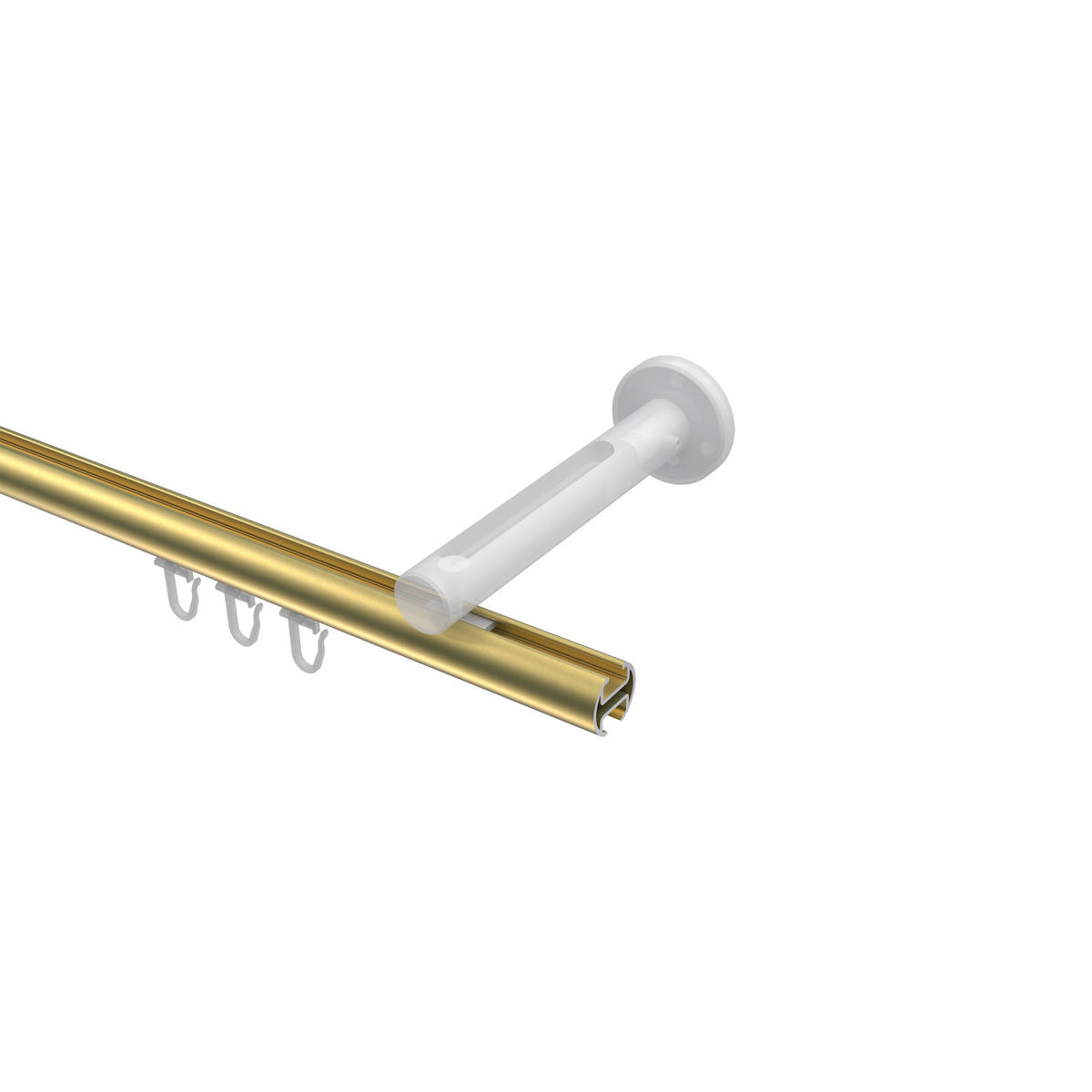 INNENLAUF-GARDINENSTANGEN-SET Siteno Tanara 160 cm, 1-läufig, 20 mm Ø Messing-Optik - Messingfarben/Goldfarben, Metall (160cm) - INTERDECO