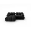 MODULARES-ECKSOFA links Bellis aus Samt schwarz 3 Sitzplätze - Schwarz, Textil (157/191cm) - Micadoni