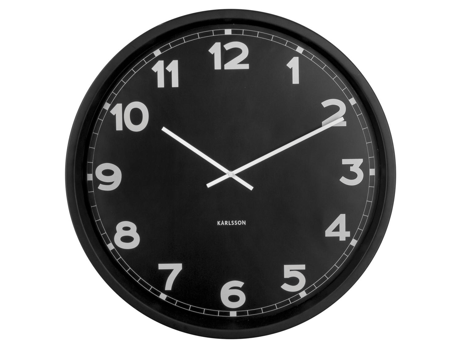 Karlsson Wanduhr Schwarz 80x80x5.5 cm