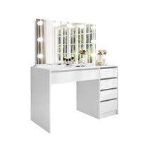 SCHMINKTISCH MADA ELITE Weiß / Weiß mit Spiegel und Beleuchtung - Weiß, Holzwerkstoff (120/142/55cm) - Lookway