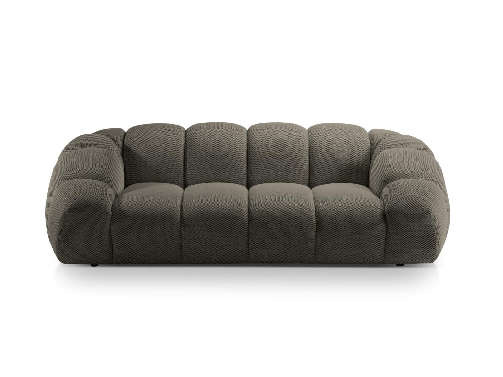 SOFA Diana aus 3D-Stoff Stahl 3 Sitzplätze - Edelstahlfarben, Textil (114/72/234cm) - Micadoni
