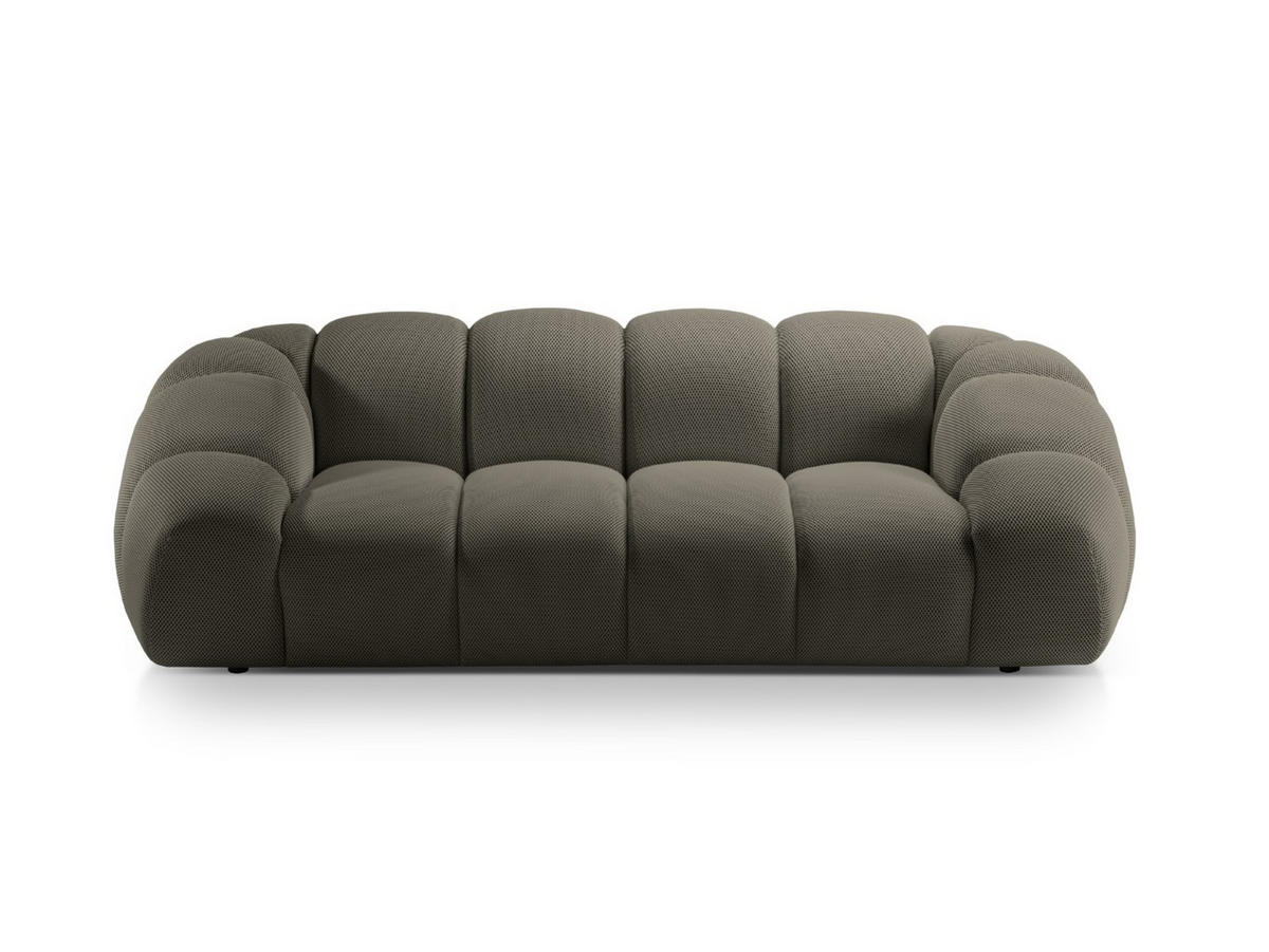 SOFA Diana aus 3D-Stoff Stahl 3 Sitzplätze - Edelstahlfarben, Textil (114/72/234cm) - Micadoni