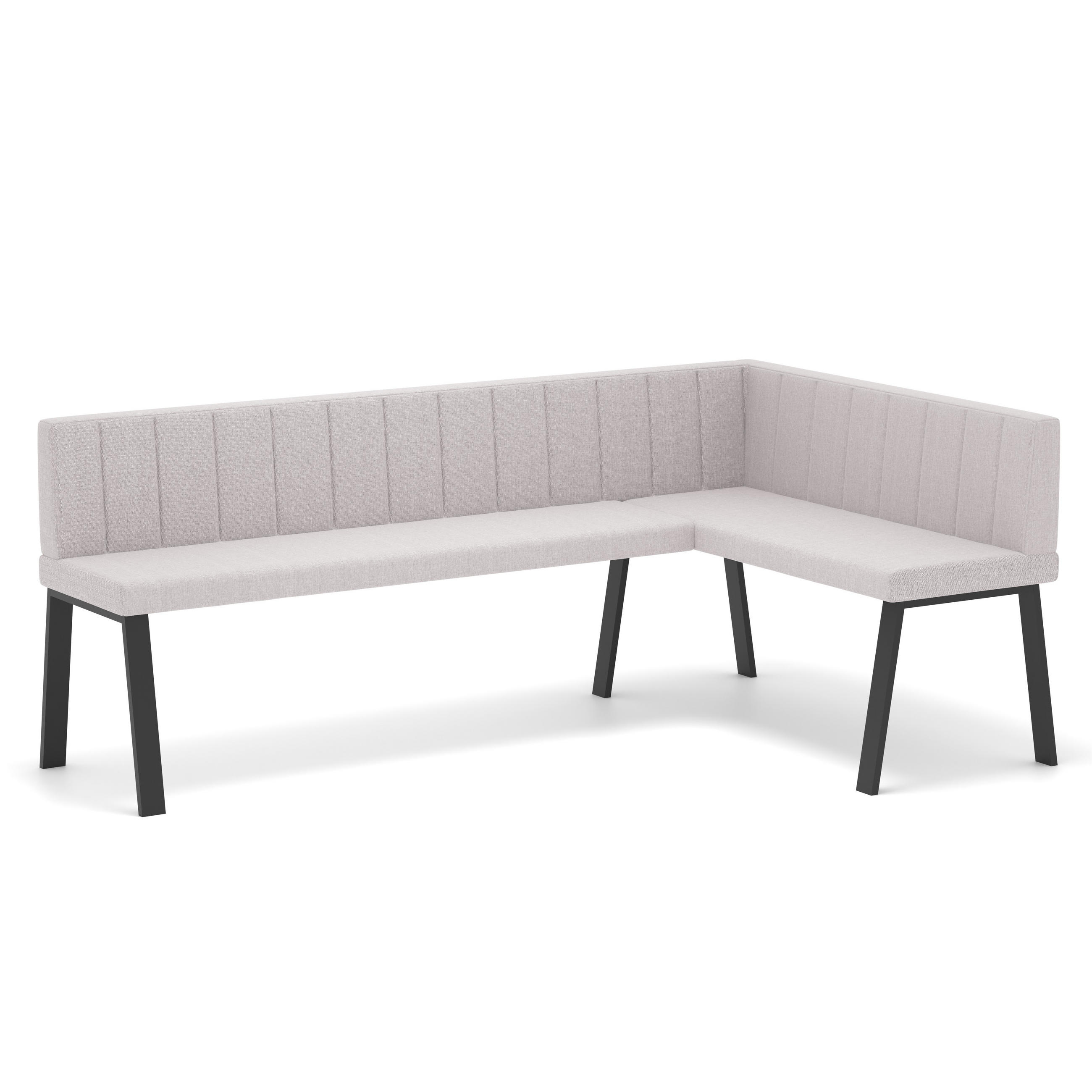 ECKBANK rechts MONO Y Webstoff gesteppt, 168/128 cm Beige - Beige, Textil/Metall (128/168cm) - Idohome