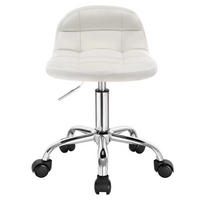 BÜROSTUHL höhenverstellbar Samt Cream White - Weiß, Metall (38/68/31cm) - Meubliv
