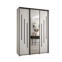 SCHWEBETÜRENSCHRANK 235,2/170/45 3-türig - Schwarz/Weiß, Holz/Metall (170/235/45cm) - Abiks Möbel