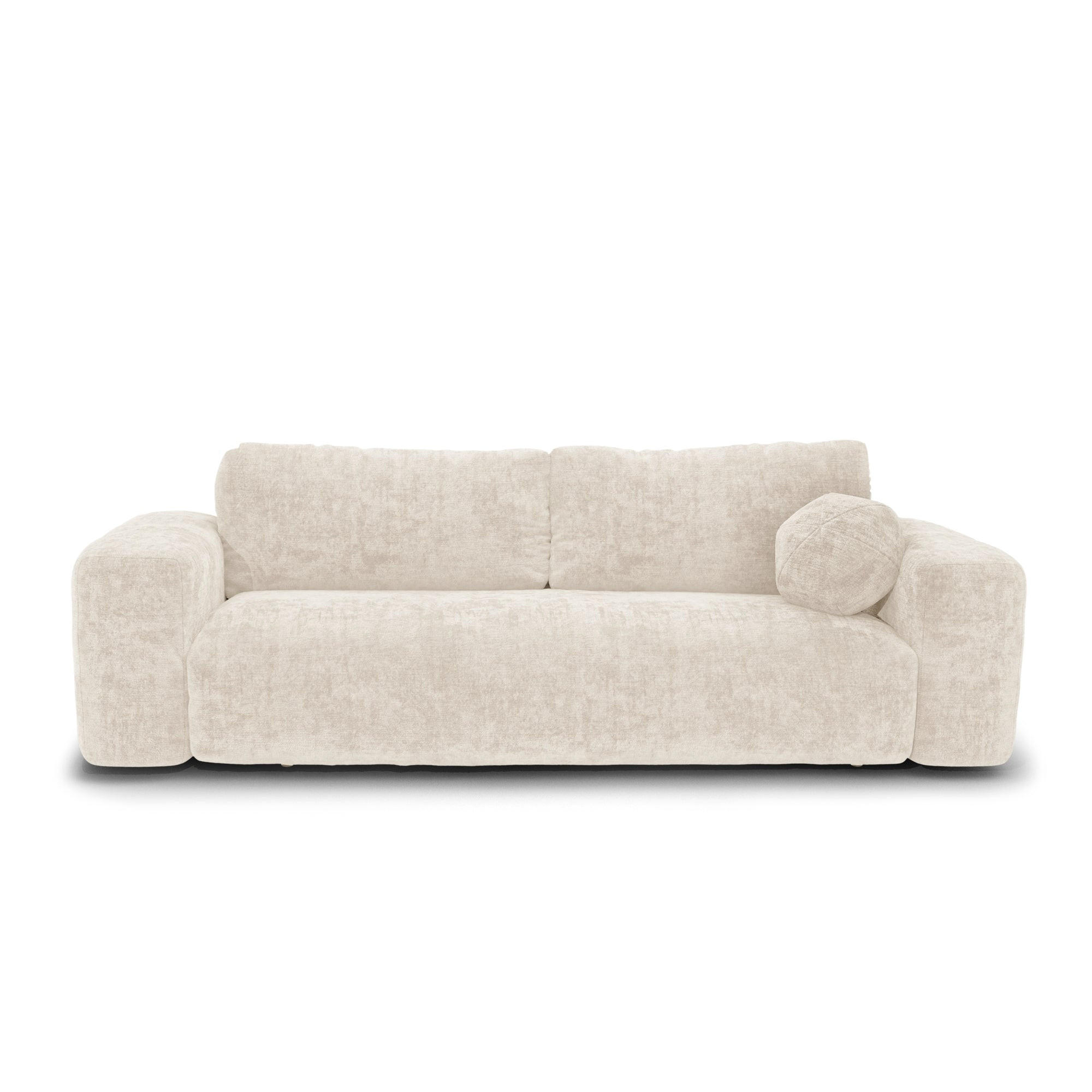 SCHLAFSOFA mit Stauraum LIOR Strukturierter Samt Creme 260cm - Creme, Textil (260/83/100cm) - Premium Interiors