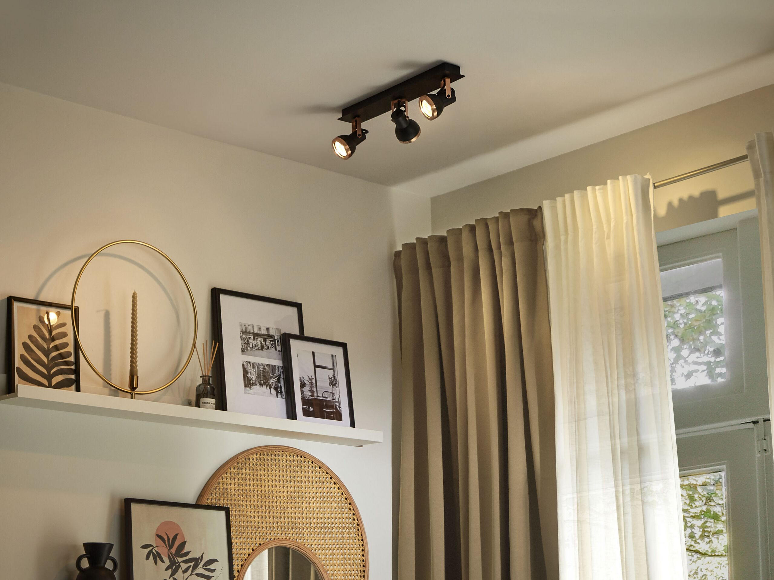 DECKENLEUCHTE Baro 7/44/12 cm - Schwarz, Metall (7/44/12cm) - Beliani