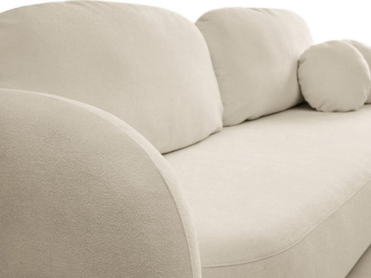 SITZSOFA Ecru LIO Mit Schlaffunktion Bezogen Mit Stoff SICURO 55 - Beige, Leder/Textil (238/86.5/101cm) - Sepro Meble