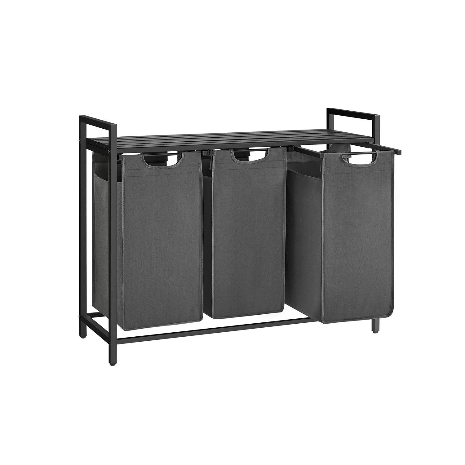 Hansiro Wäschekorb Grau 33x72x92.5 cm