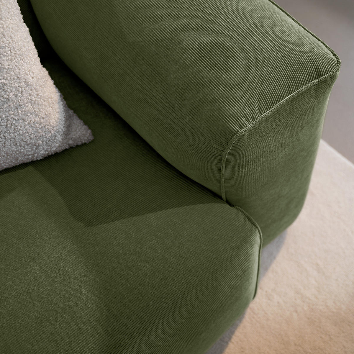 ECKSOFA mit XL-Longchair - Schwarz/Grün, Kunststoff/Textil (260/171cm) - home24