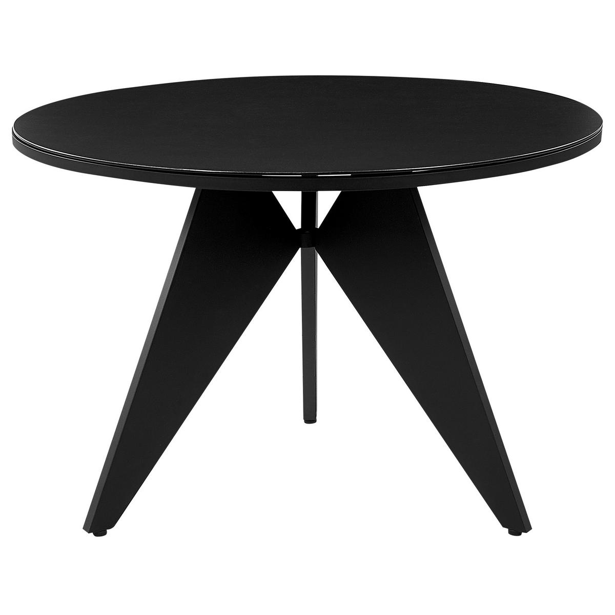GARTENMÖBEL SET 4-Sitzer Aluminium schwarz/grau Olmetto/Busetto - Hellbraun/Schwarz, Metall - Beliani