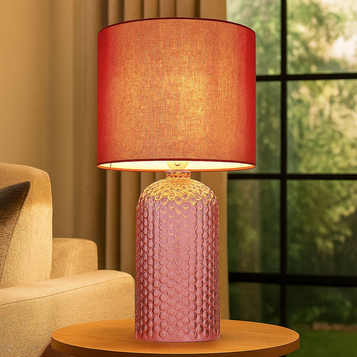 TISCHLEUCHTE SOFIA Glas Rot - Rot, Glas (26.5/26.5/50cm) - Globo Lighting