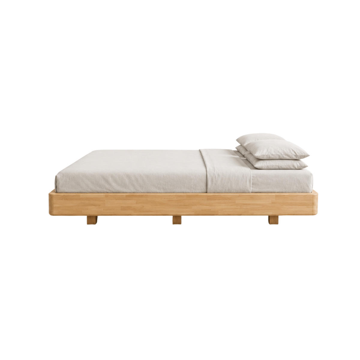 MASSIVHOLZBETT Lena Flat, 180/200, Buche - lackiert, Naturfarben - Buchefarben, Holz/Buchenholz (180/200cm) - Visby