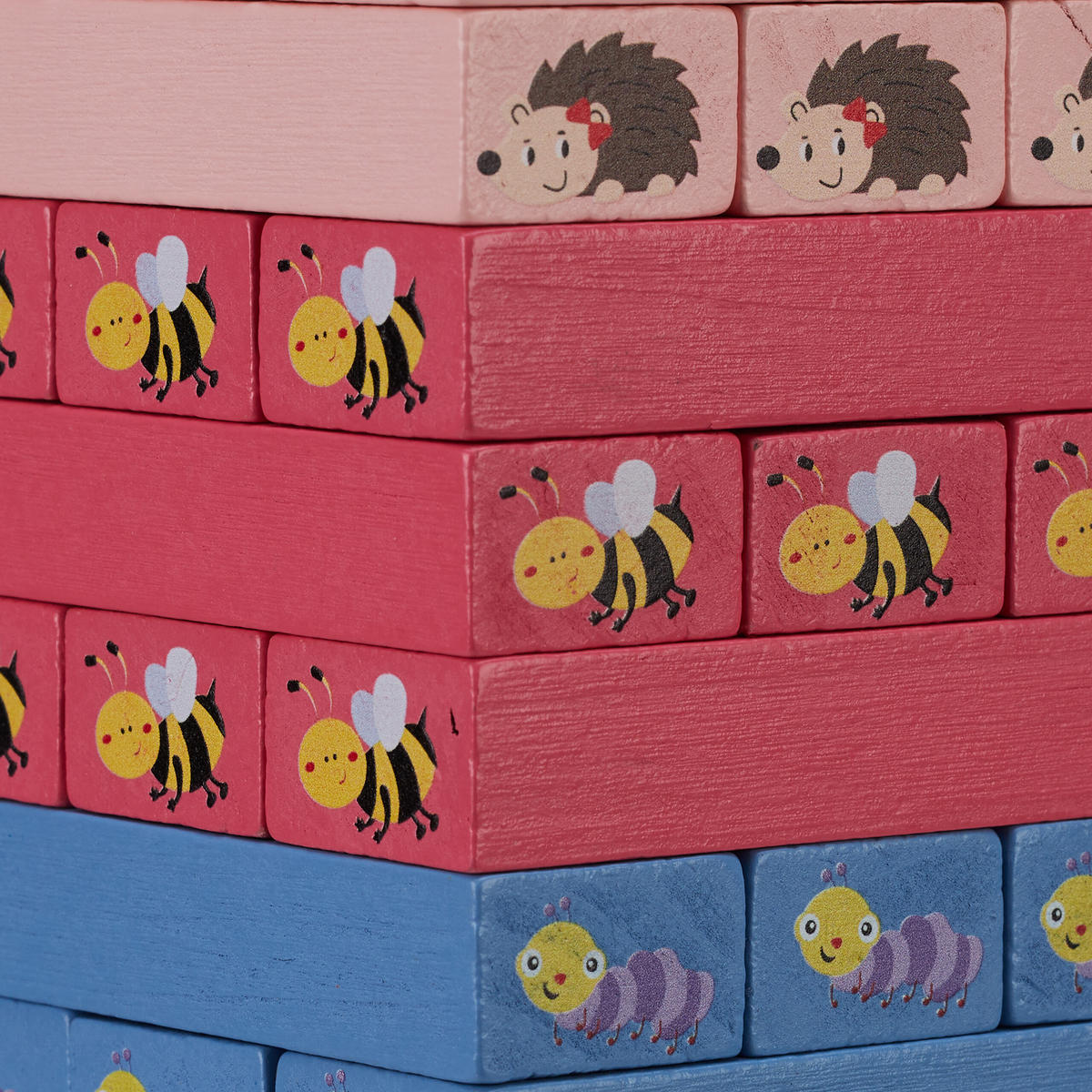 WACKELTURM - Multicolor, Holz (7.5/7.5cm) - Relaxdays