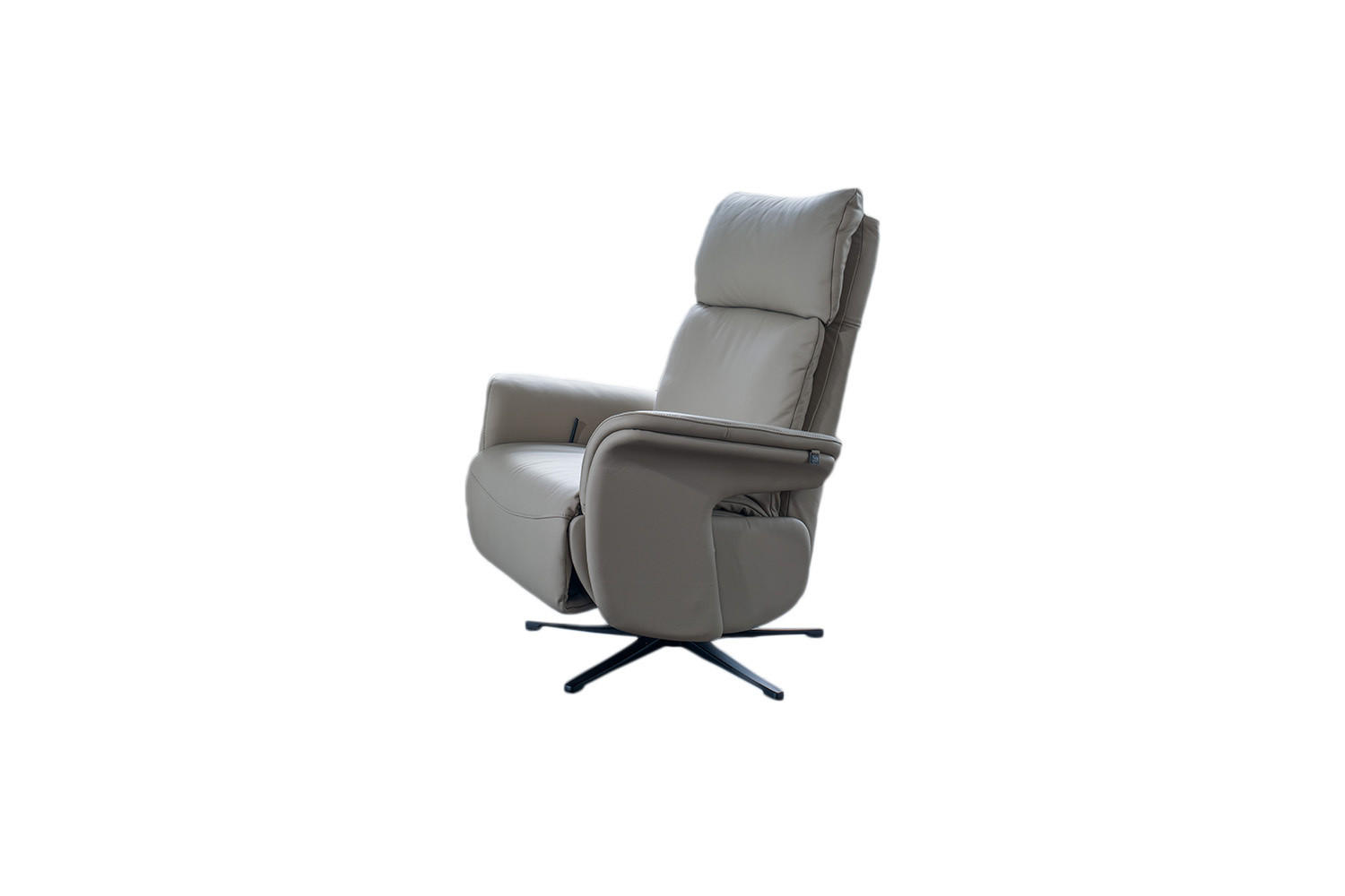 RELAXSESSEL NAMA Grau Leder - Schwarz/Grau, Leder/Metall (78/111/86cm) - KAWOLA