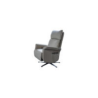 RELAXSESSEL NAMA Grau Leder - Schwarz/Grau, Leder/Metall (78/111/86cm) - KAWOLA