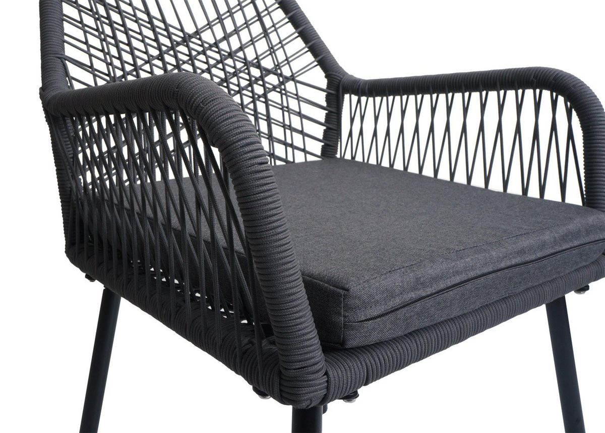 GARTENSTUHL Anthrazit, Granit - Anthrazit, Textil (54/81/62cm) - MCW