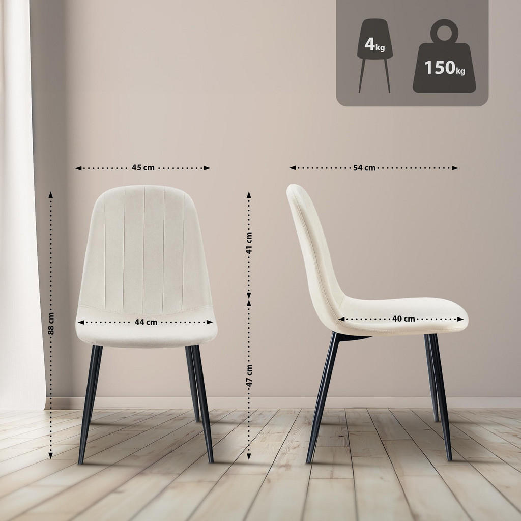 Thumbnail - CLP Stuhl, Weiß, Textil, 45x88x54 cm, Esszimmer, Stühle, Esszimmerstühle, Vierfußstühle