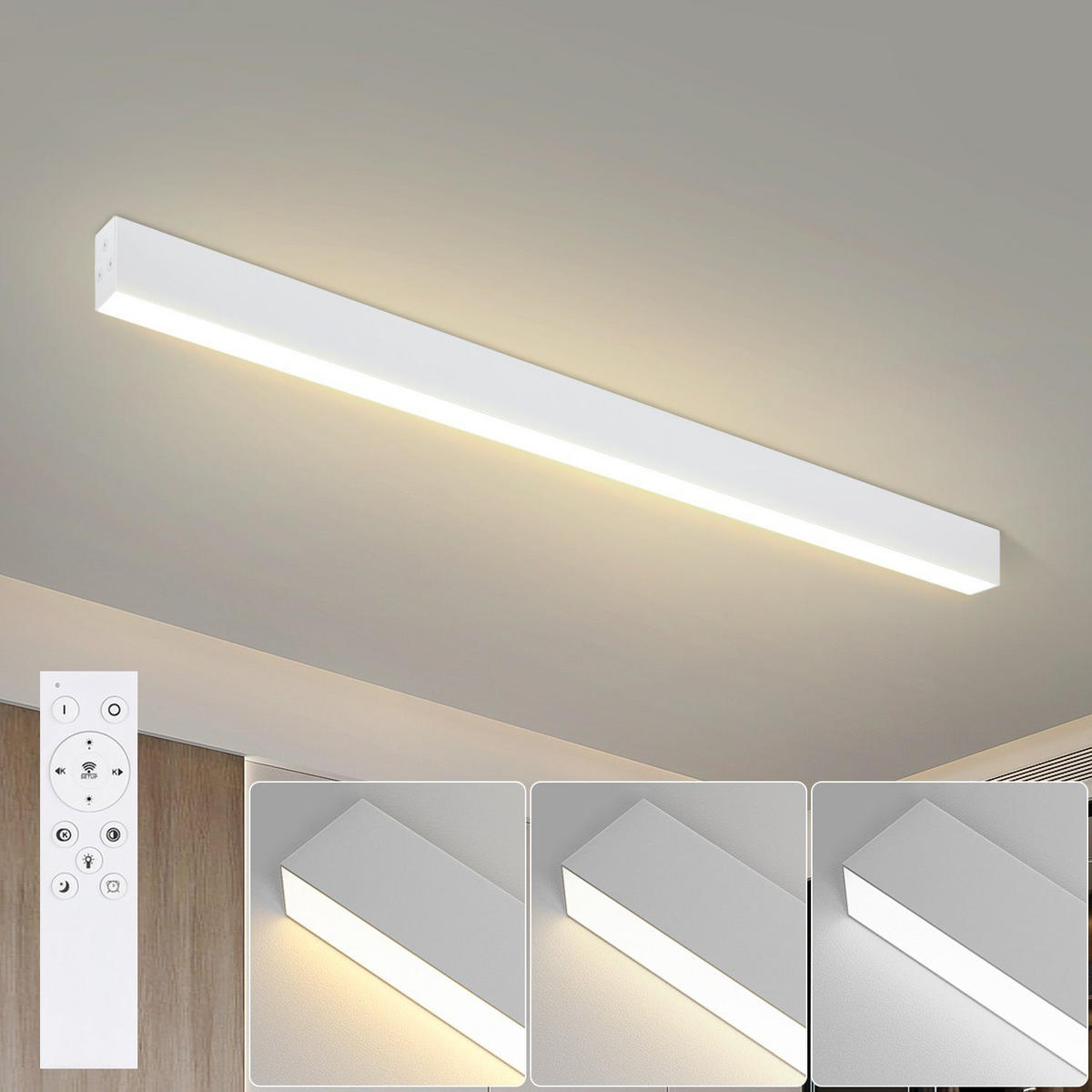 LED-DECKENLEUCHTE Werner 107/3.5/5.5 cm - Weiß, Metall (107/3.5/5.5cm) - Nettlife