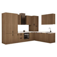 WINKELKÜCHE 340cm x 240cm - Sorento KS4-M340 - in Dunkle Eiche - Eichefarben/Schwarz, Holz (580/247/58cm)