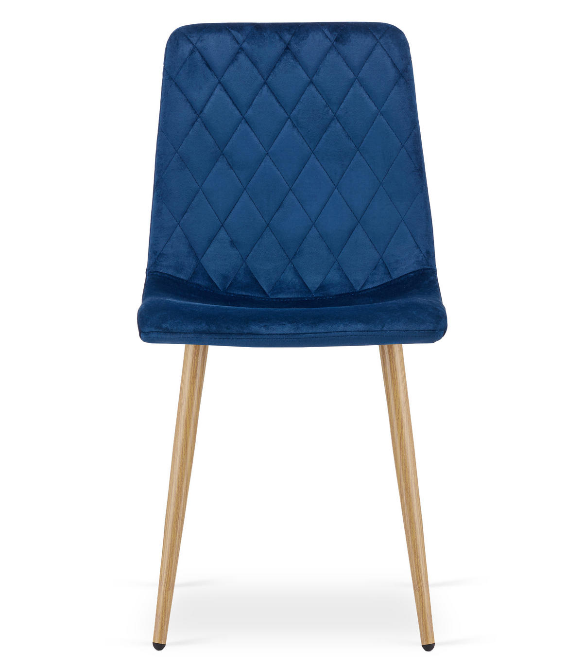 ESSZIMMERSTUHL 2-er Set TURIN marineblauer Sitz, Beine in Holzfarbe - Eichefarben/Dunkelblau, Textil (44.5/88.5/53cm) - Valora