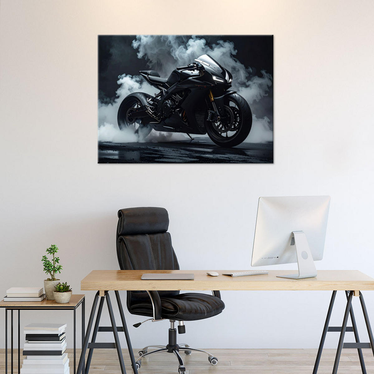 LEINWANDBILD Kraftfahrzeuge 120x80cm - Schwarz, Textil (120/80cm) - Feeby