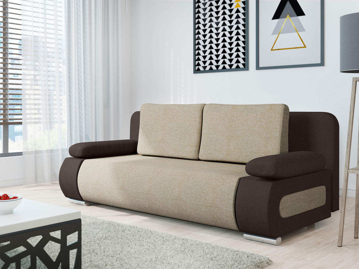 SCHLAFSOFA Emma - Beige, Holz/Kunststoff (200/77/92cm) - MIRJAN24