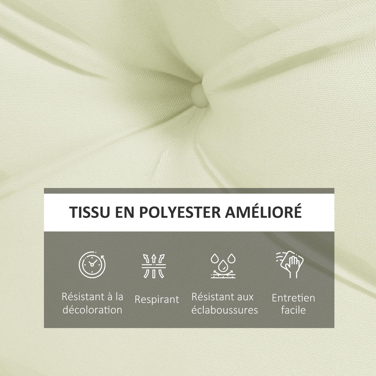 SESSELAUFLAGEN Creme 1 Stück - Beige, Kunststoff (80/12/120cm) - GiPP