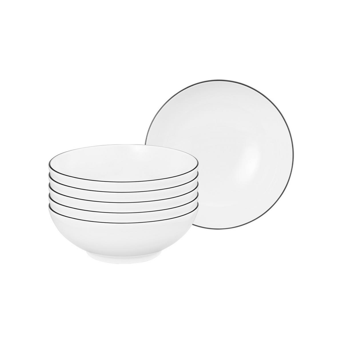 DESSERTSCHALEN Lido Black Line weiß ø 15 cm 6er Set - Weiß, Keramik (15.2cm) - Seltmann Weiden