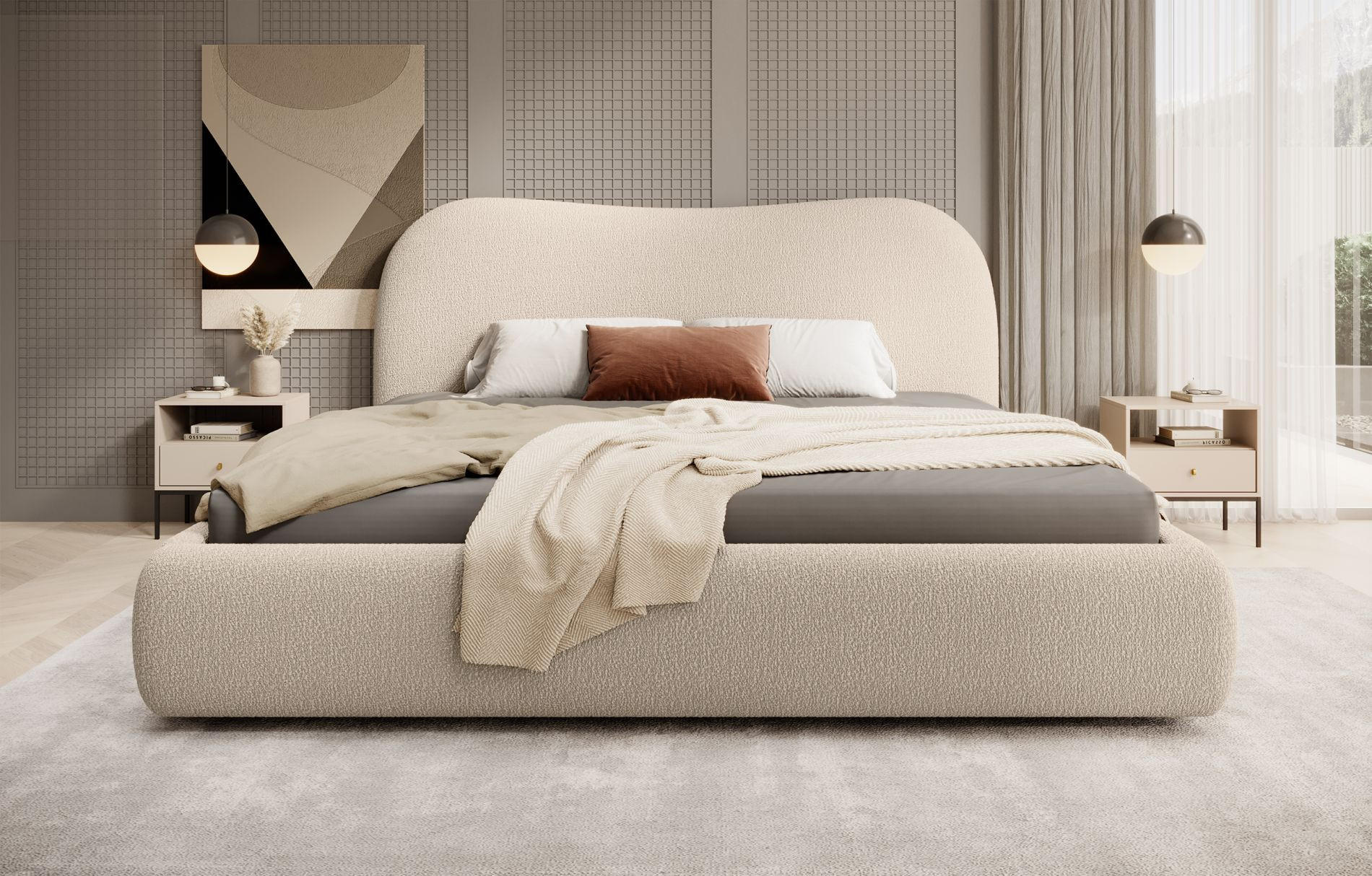 POLSTERBETT SIMSALO Beige 140x200 cm - Beige/Schwarz, Kunststoff/Textil (140/200cm) - Selsey
