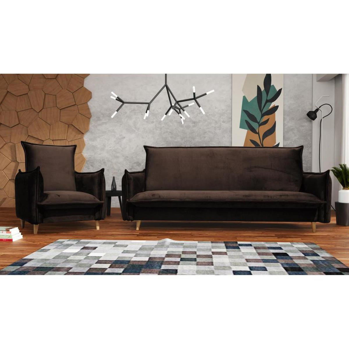RELAXSESSEL Pillow braun mit Buchenbeinen - Buchefarben/Braun, Textil (84/95/88cm) - Beautysofa
