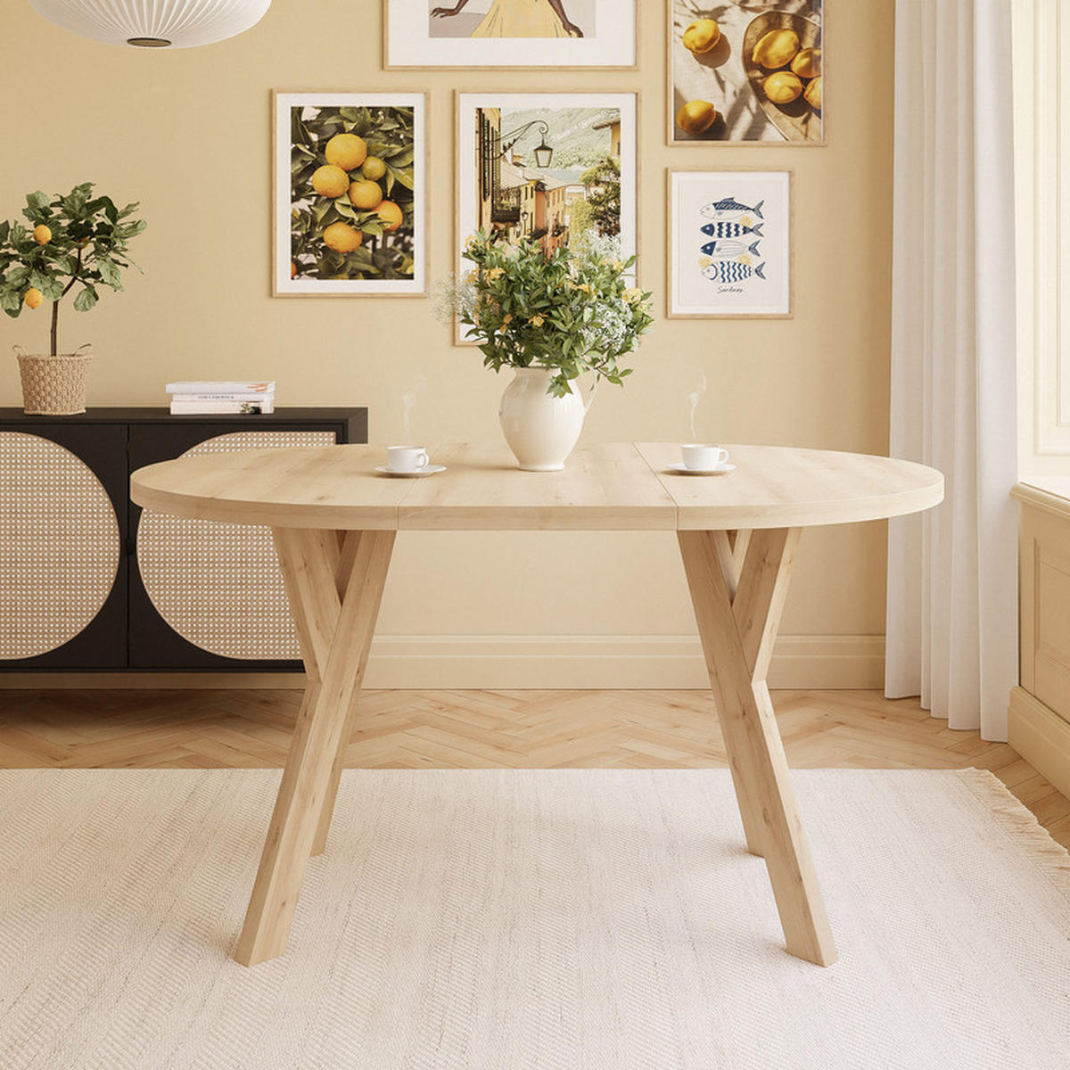 AUSZIEHTISCH YARA 100-140/76,5 cm Scandic-Buche - Buchefarben, Holzwerkstoff (100/100/76.5cm) - Idohome