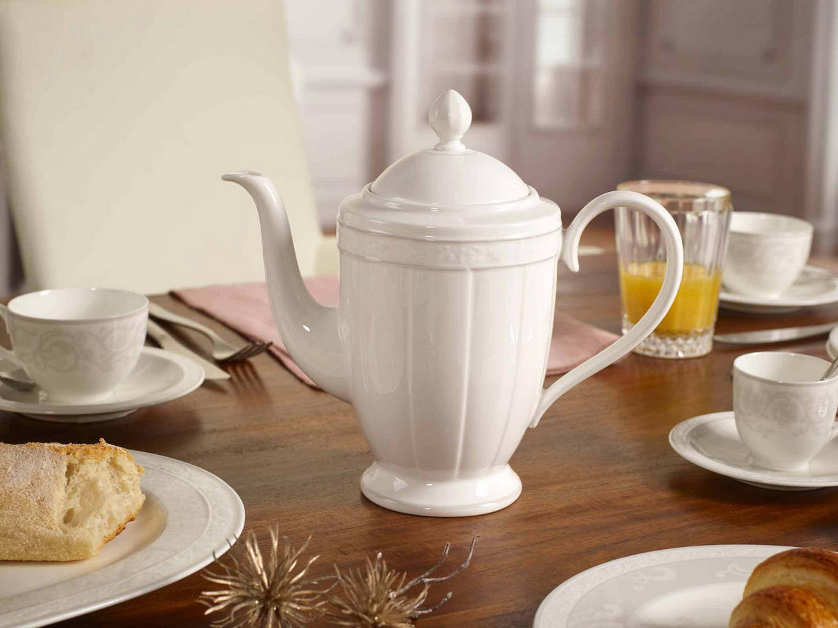 KAFFEEUNTERTASSEN Gray Pearl weiß ø 16 cm 6er Set - Weiß, Keramik (16cm) - Villeroy & Boch