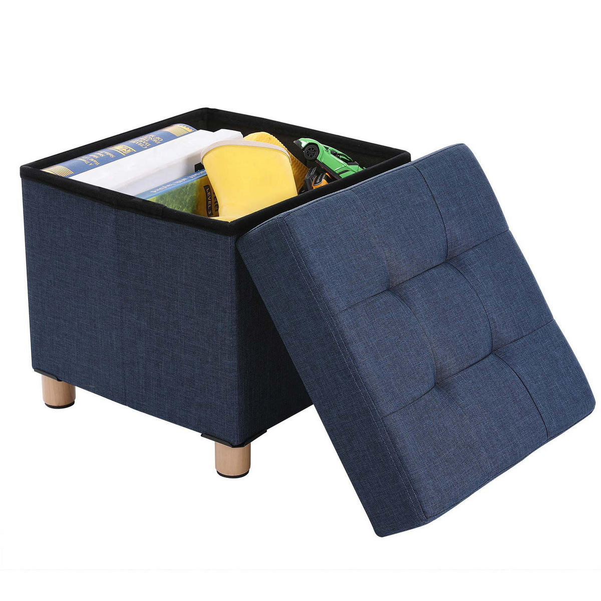 SITZHOCKERINDUSTRIE-DESIGN - Blau, Holzwerkstoff (38/40/38cm) - Hansiro