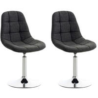 DREHSTUHL 2er Set Stoff dunkelgrau - Chromfarben/Dunkelgrau, Textil/Metall (48/84/52cm) - CLP