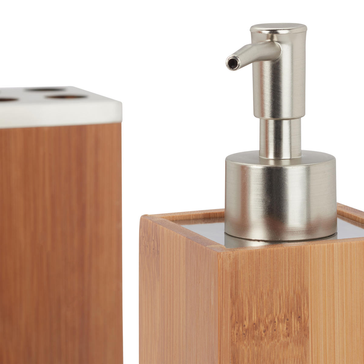 6TLG.BAD-SET - Hellbraun, Holz/Metall (20/26.5/20cm) - Relaxdays