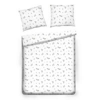 BETTWÄSCHE Satin GRINESO, 160x200 cm, Weiß, Winter Weihnachten Bettbezug, Weihnachtsdeko, Christmas, Weihnachtsmotiv - Weiß, Textil (160/200cm) - home&you