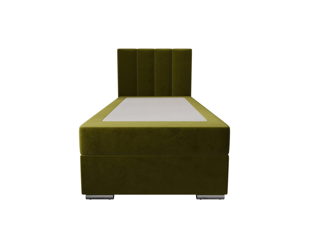 BOXBETT ZILANO 2 mit Matratze H3 und Topper 80x200 Itaka 65 - Grün, Holz/Textil (80/200cm) - Bedante