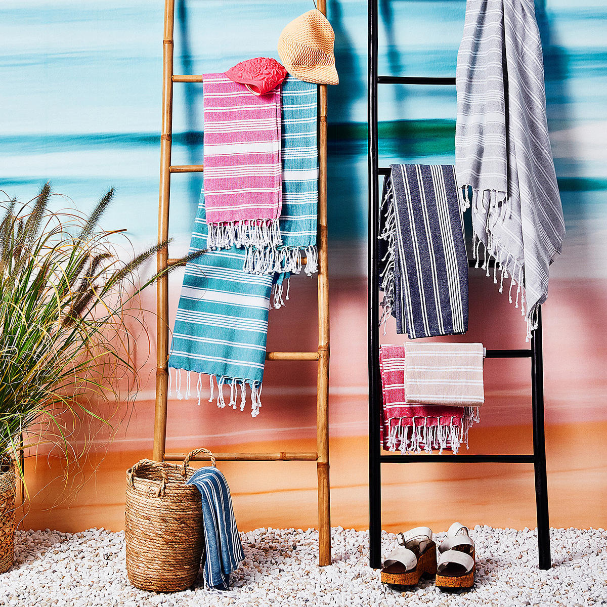 HAMAMTUCH (5er Set) Surfside - Anthrazit, Textil (90/170cm) - Butlers