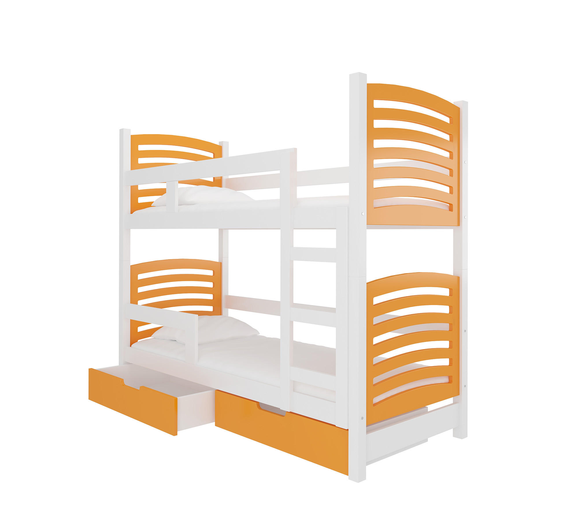 HOCHBETT Osuna Kiefer weiß / orange 81 / 188 / 169cm - Orange/Weiß, Holz/Holzwerkstoff (80/190cm) - Feldmann-Wohnen