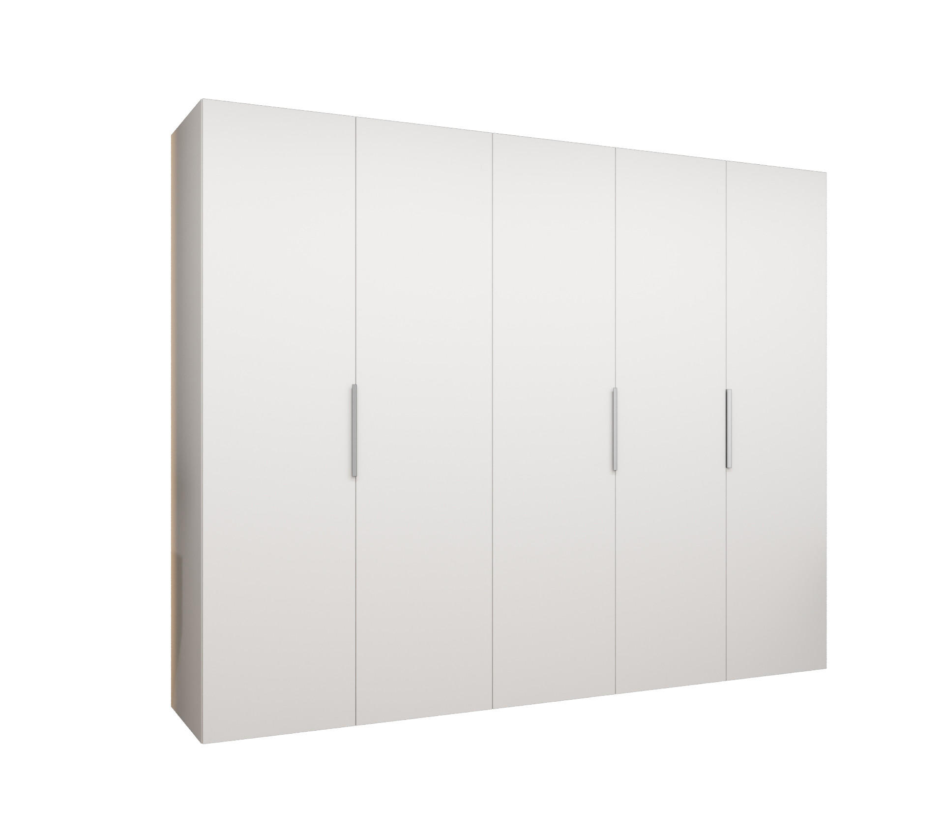 DREHTÜRENSCHRANK 202/250/52 5-türig - Kaschmir/Weiß, Holz (250/202/52cm) - MÖBEL KRYSPOL
