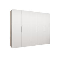 DREHTÜRENSCHRANK 202/250/52 5-türig - Kaschmir/Weiß, Holz (250/202/52cm) - MÖBEL KRYSPOL