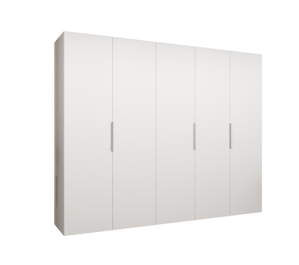DREHTÜRENSCHRANK 202/250/52 5-türig - Kaschmir/Weiß, Holz (250/202/52cm) - MÖBEL KRYSPOL