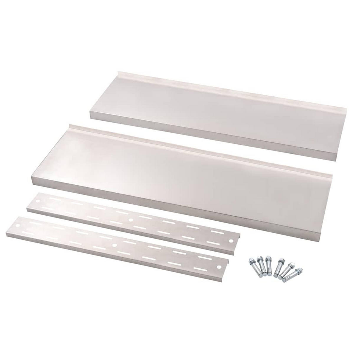WANDREGAL Mit 2 Ablagen Edelstahl 100/30 Cm - Grau, Metall (100/70/30cm) - vidaXL