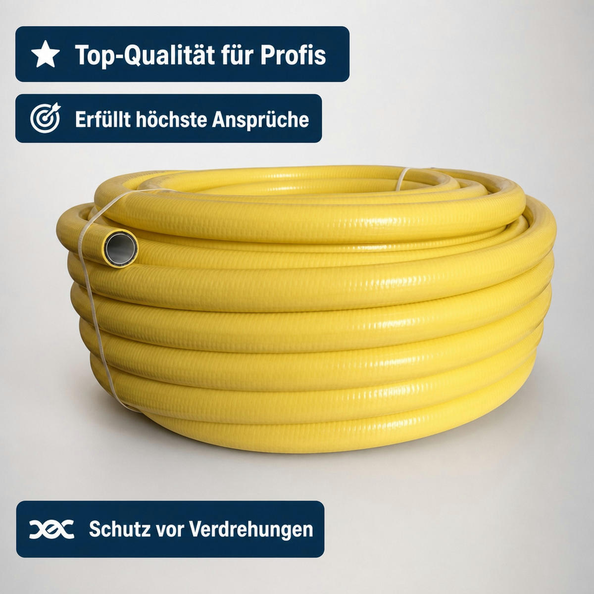 SUNTOS 1' 50 Meter Schlauch - Gelb, Kunststoff (55cm) - BONI-SHOP
