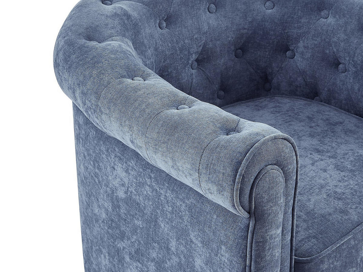 SESSEL - Stoff - Blau - CHESTERFIELD - Blau, Textil (78/72/82cm) - Vente-Unique