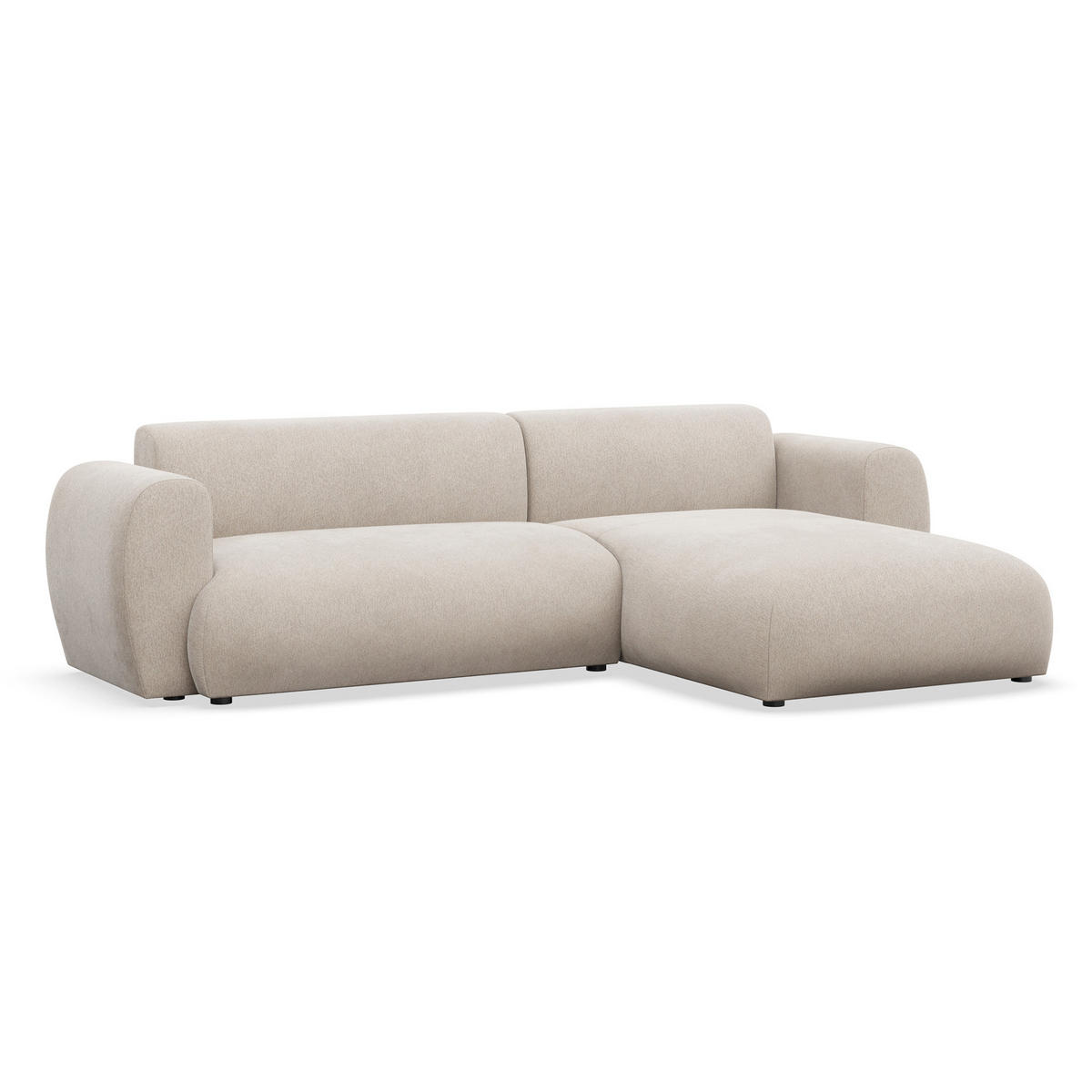 ECKSOFA Emia Beige rechts - Beige/Schwarz, Kunststoff/Textil (156/262cm) - Selsey
